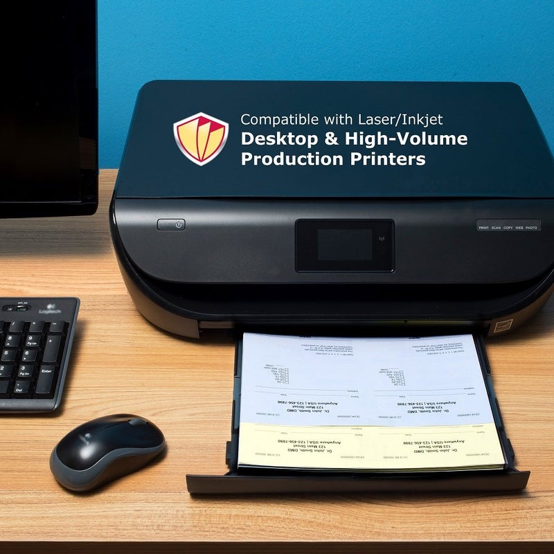 DocuGard ورق أمان طبي قياسي دوكوجارد أزرق/كناري ذو جزئين - معتمد من CMS لطباعة الوصفات الطبية ومنع الاحتيال - 6 ميزات أمان - متوافق مع الطابعات الليزرية والحبرية - 250 ورقة (04544) - Image 2